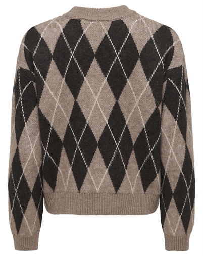 JDY - JDYBianka Argyle Pullover Strik - Chocolate Torte